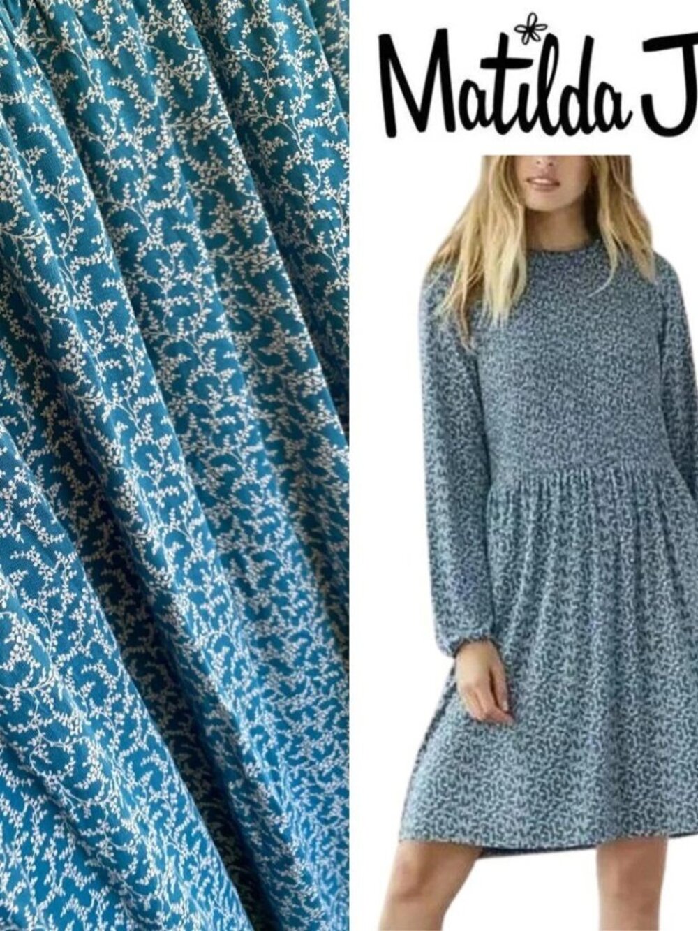 Matilda Jane Audra Foral Ruffle Long Sleeve Dress Women's XL